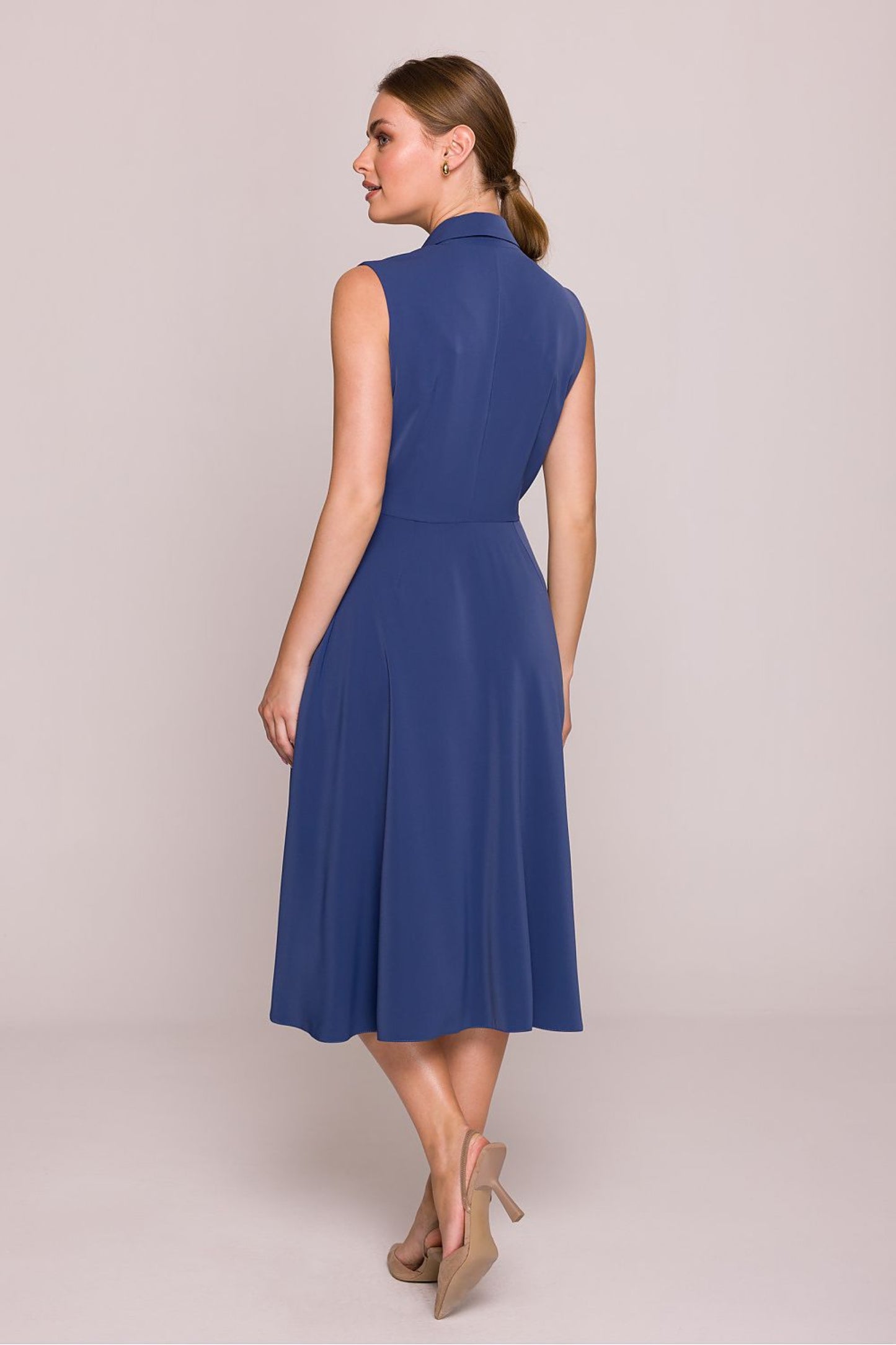 Vanyelle Pleated Dress – Blue