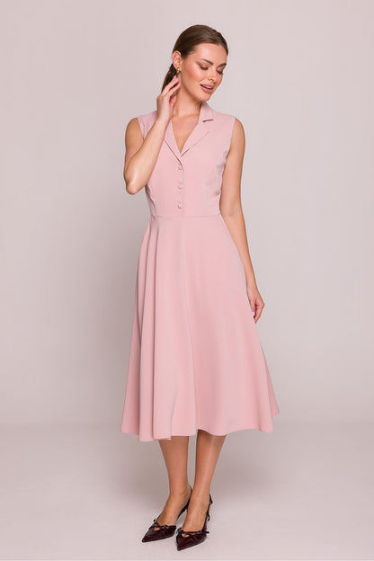 Vanyelle Pleated Dress – Pink