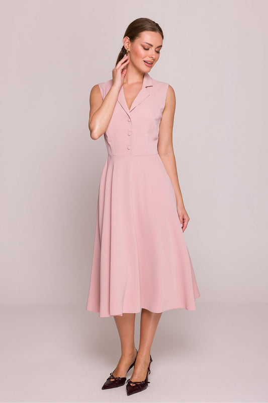 Vanyelle Pleated Dress – Pink